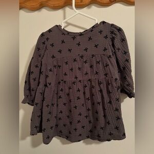 Zara Charcoal Dress with Black Bow Design